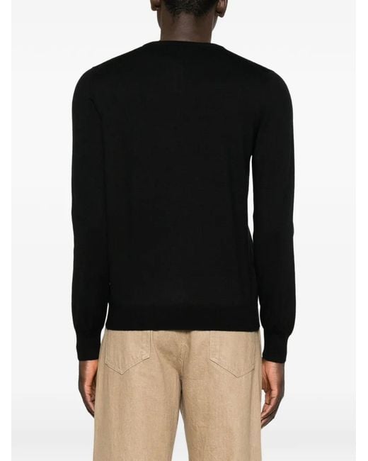 Tagliatore Black Marley Crew-Neck Long-Sleeve Sweater for men