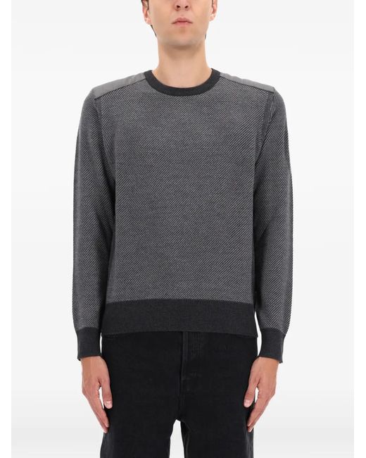 Belstaff Gray Shoulder-Panel Patterned Sweater for men