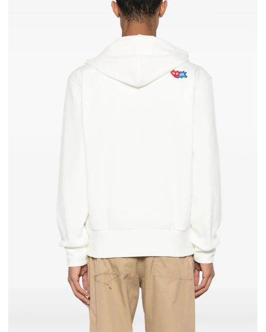 COMME DES GARÇONS PLAY White X The Artist Invader Pixelated-Appliqué Hoodie for men