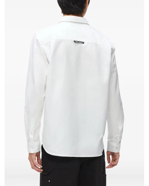Karl Lagerfeld White Ikon Sketch Shirt for men