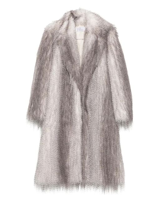 GIUSEPPE DI MORABITO ベルテッド エコファーコート Gray