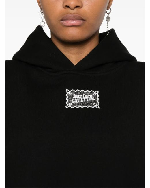 Jean Paul Gaultier Black Logo-Print Hoodie