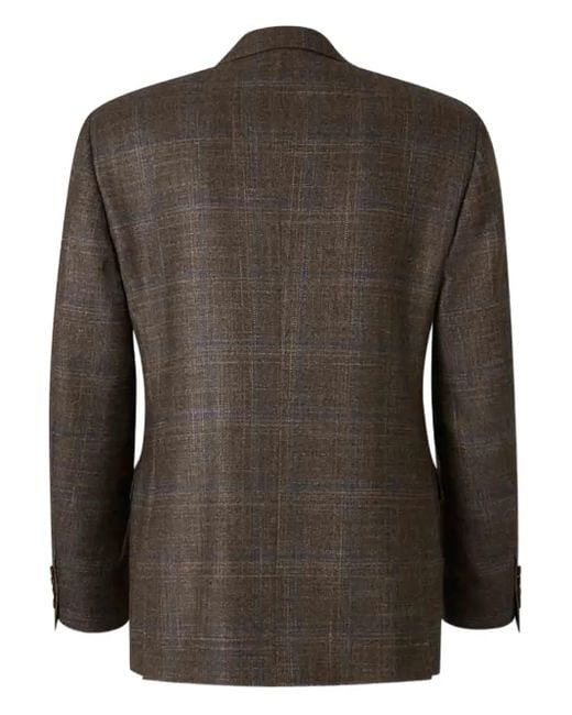 Canali Black Single-Breasted Checked Blazer for men