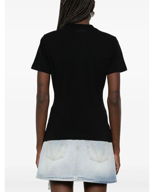 Vetements Black Logo-Embroidered T-Shirt