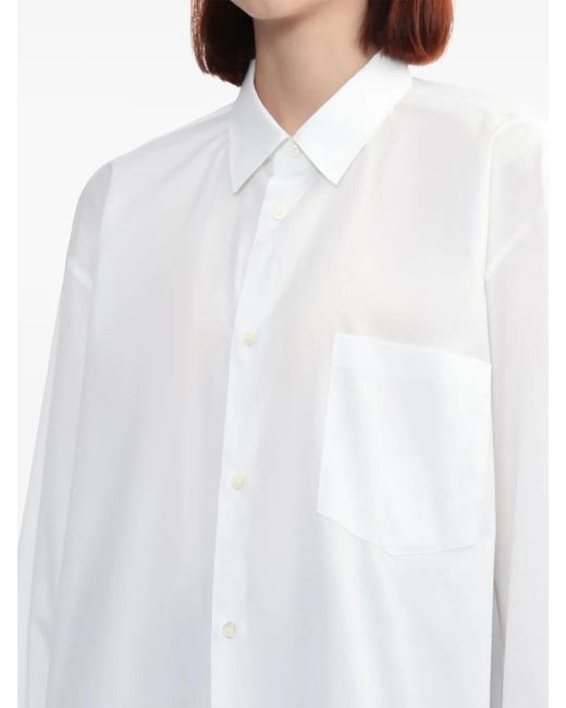 COMME DES GARÇON BLACK White Drop-Shoulder Cotton Shirt