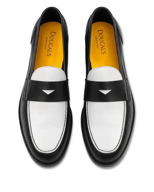 Doucal's Black Leather Loafers
