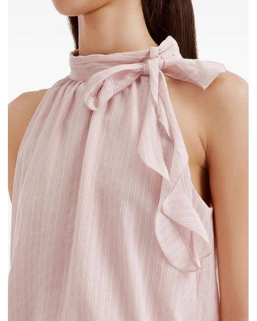 B+ AB Pink Ruffled Bow-Detail Mini Dress