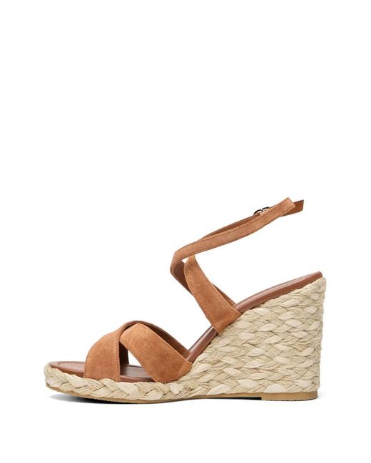 Stuart Weitzman Natural Alyssa Crossover-Strap Sandals