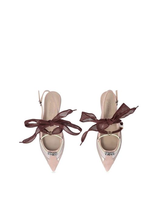 Pinko Multicolor Slingback Ballerinas With Ties