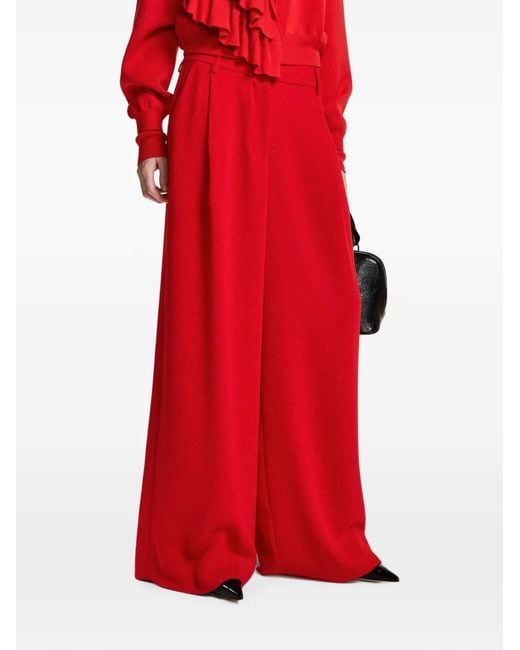 Essentiel Antwerp Red Kelsea Pleated Wide-Leg Trousers