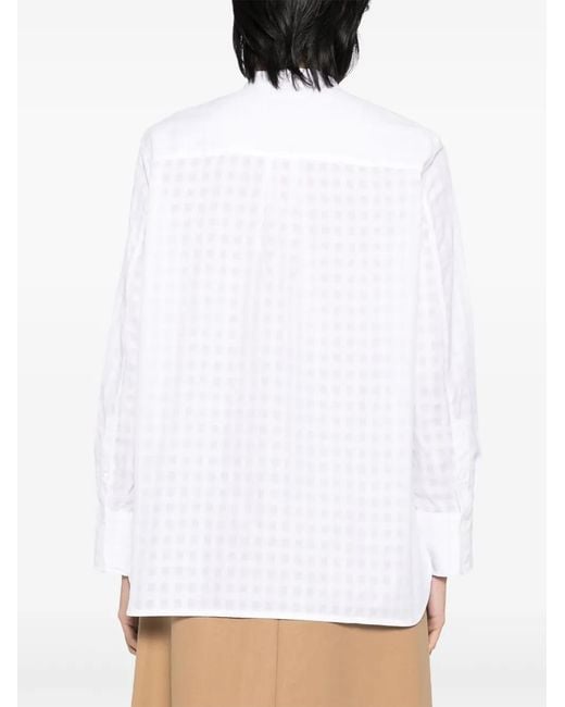 Maison Kitsuné White Grid Pattern Shirt