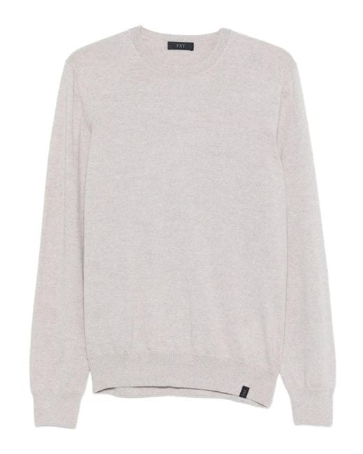 Fay White Crew-Neck Sweater for men