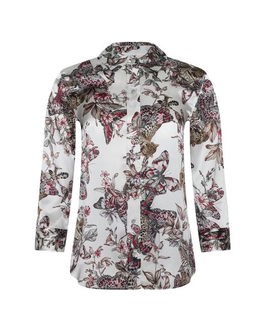 L'Agence Gray Dani Silk Blouse Top