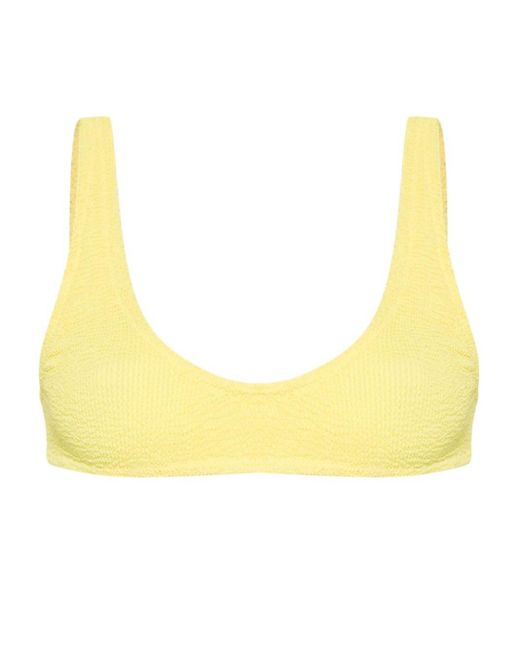 Mc2 Saint Barth Yellow Pamy Textured-finish Bikini Top