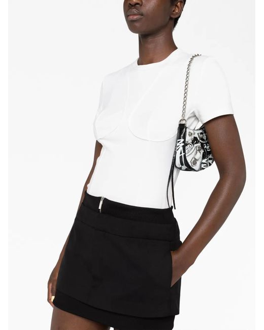 Off-White c/o Virgil Abloh Black Ribbed-band Miniskirt