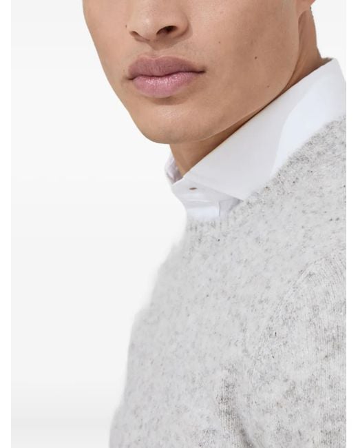 Pull À Design Chiné Brunello Cucinelli pour homme en coloris White