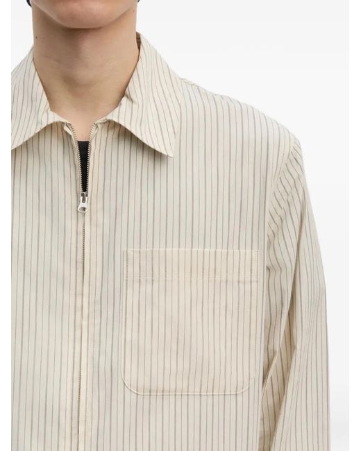 Another Aspect Natural Striped Zip-Up Shirt for men