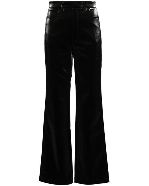 Pantalon en cuir artificiel à coupe droite ROTATE BIRGER CHRISTENSEN en coloris Black