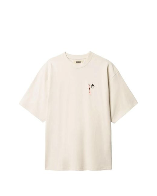 Woodbird White Beam Suma Graphic-Print Cotton T-Shirt for men