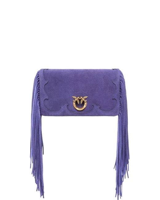 Pinko Purple Love Bag Click Soft Horizontal Mini Crossbody Clutch