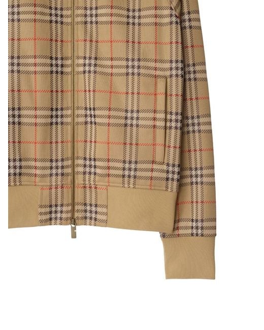 Burberry Brown Check Track Jacket for men