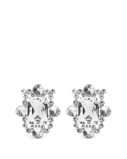 Self-Portrait White Embellished Earrings