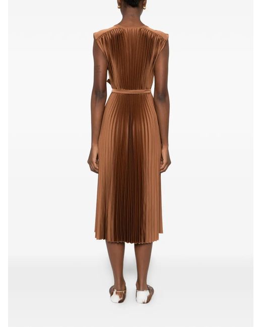 Joseph Brown Volta Pleated Midi Dress