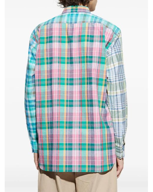 Comme des Garçons Blue Button-Up Spread Collar Shirt With Chest Pocket For for men