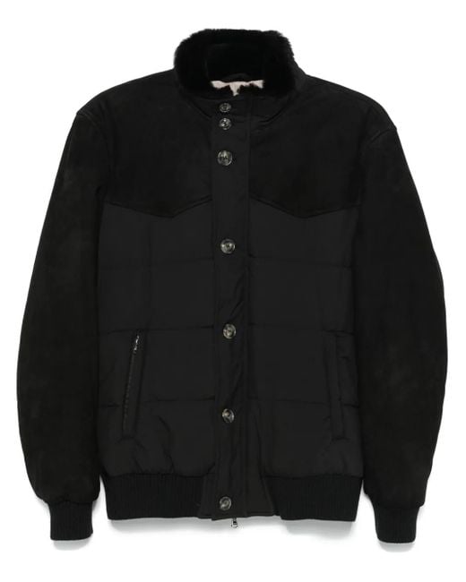 Barba Napoli Black Mock-Neck Puffer Jacket for men