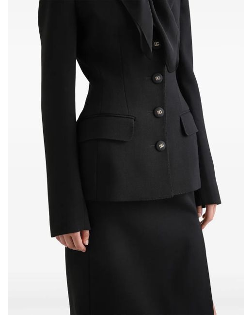 Dolce & Gabbana Black Virgin Wool Blazer