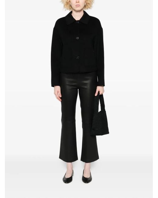 Arma Black Polo-Collar Wool Jacket