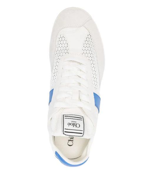 Chloé Blue Kick Mesh-Panel Sneakers