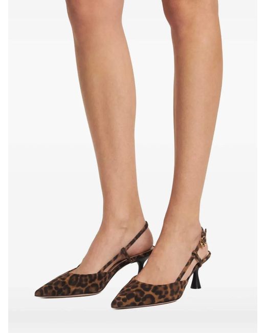Gianvito Rossi Brown Pointed Toe Slingback Heels