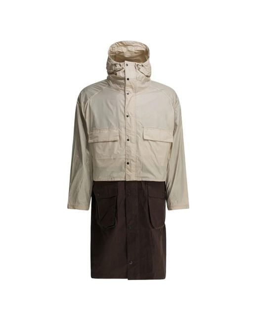 Barbour White X Kaptain Sunshine Endurance Hooded Panelled Coat for men