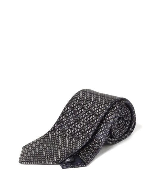 Emporio Armani Geometrisch gemusterte Krawatte in Gray für Herren