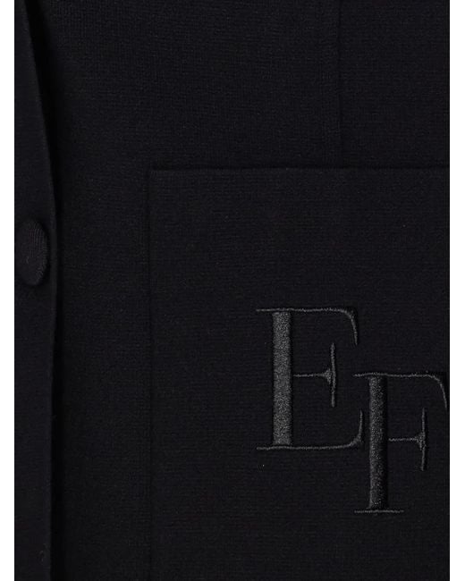 Elisabetta Franchi Blue Tailored Double-Breasted Jacket With Structured Silhouette