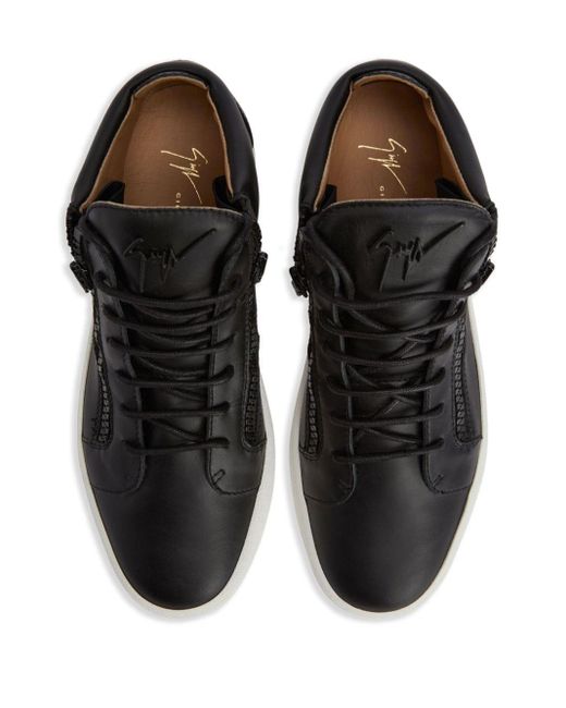 Giuseppe Zanotti Black Kriss Leather Sneakers for men