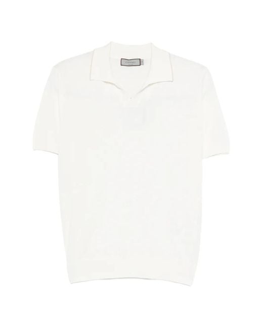 Canali White Polo-Collar Shirt for men