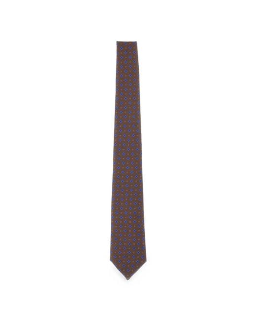 Kiton Purple Floral-Pattern Seven-Fold Tie for men