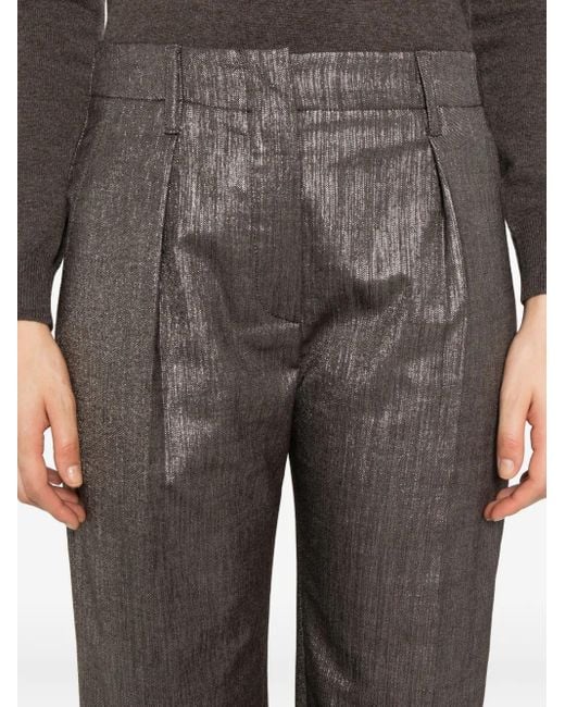 Brunello Cucinelli Gray Wool Blend Trousers