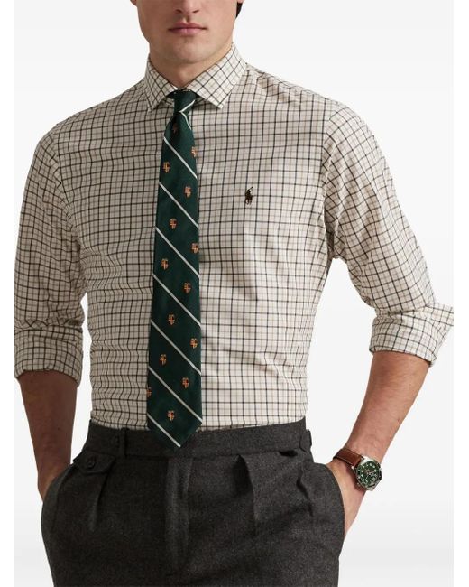 Polo Ralph Lauren White Checked Long-Sleeve Shirt for men