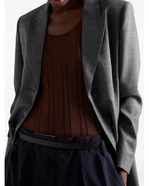 Top De Algodón Prada de color Brown