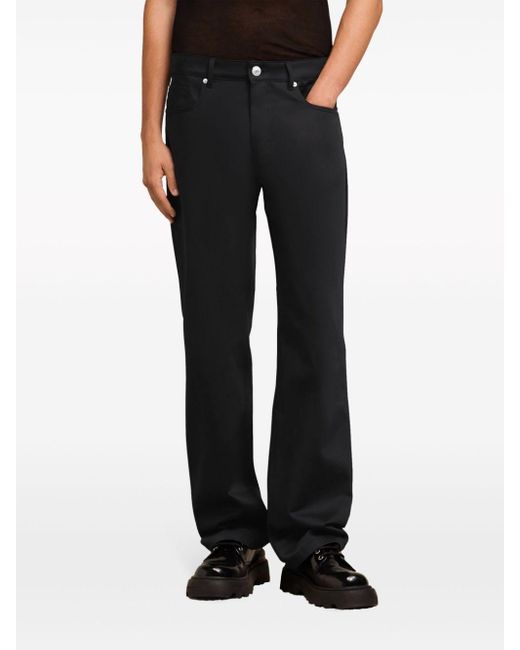 AMI Blue Mid-rise Straight-leg Trousers for men