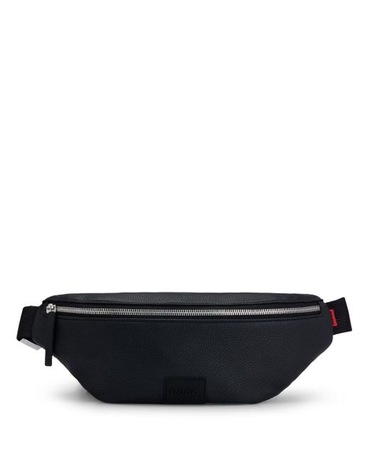 HUGO Black Ethon 2.0 Grained-textured Belt Bag for men