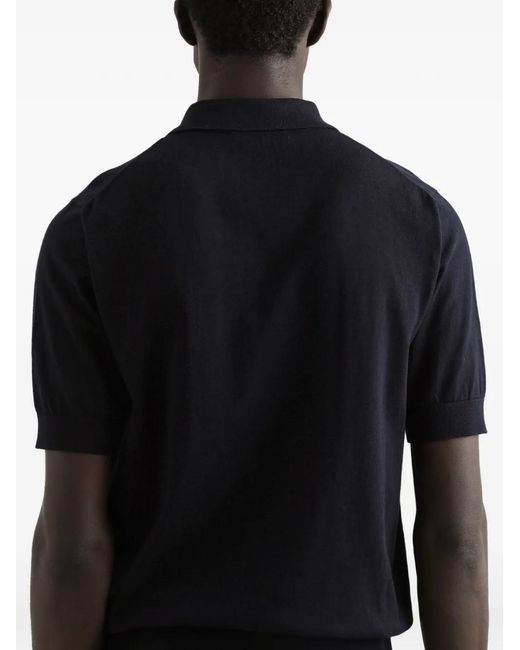 Dolce & Gabbana Black Logo-Embroidered Polo Shirt for men