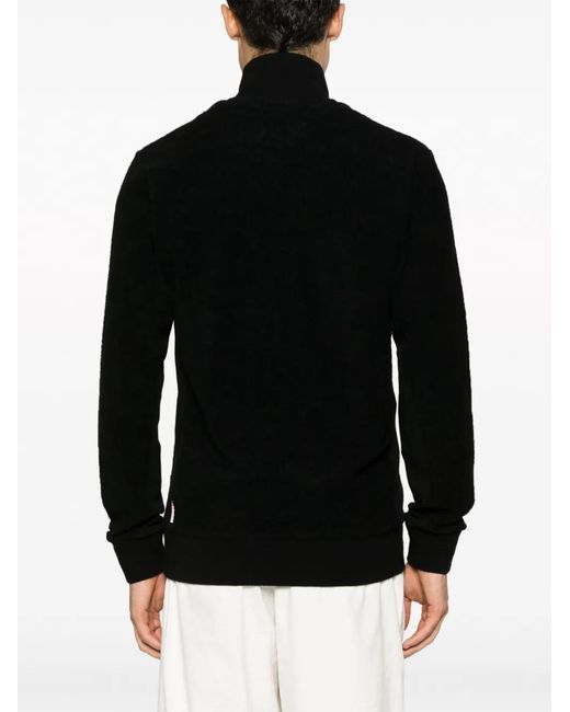 Orlebar Brown Black Isar Zip-Up Sweatshirt for men