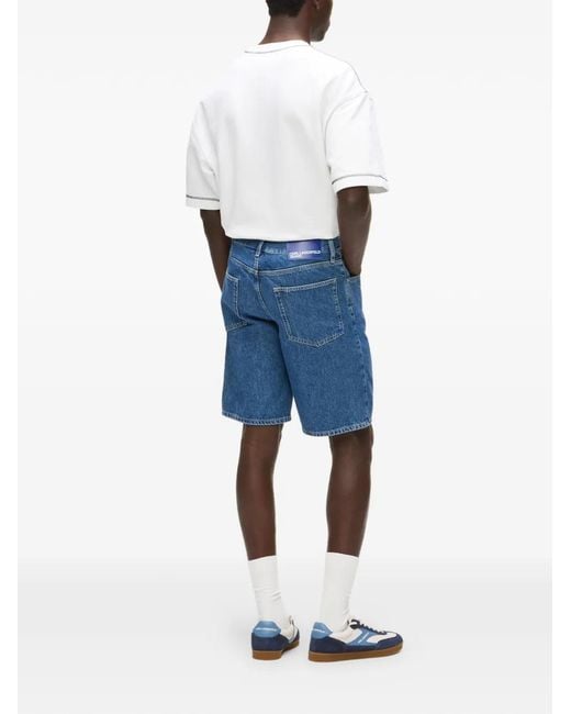 Karl Lagerfeld Blue Five-Pocket Shorts for men