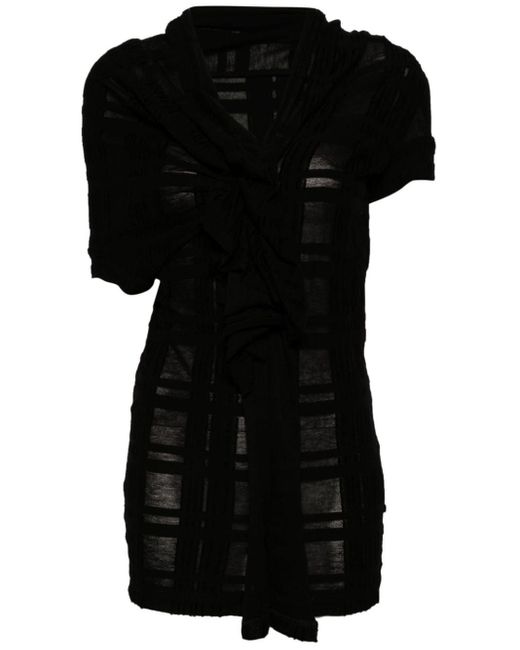 Yohji Yamamoto Black Asymmetric Short-sleeve Top