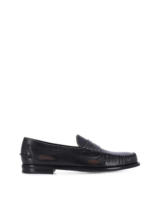 Prada Blue Leather Loafers for men