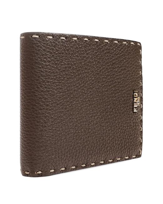 Fendi Brown Selleria Leather Wallet for men